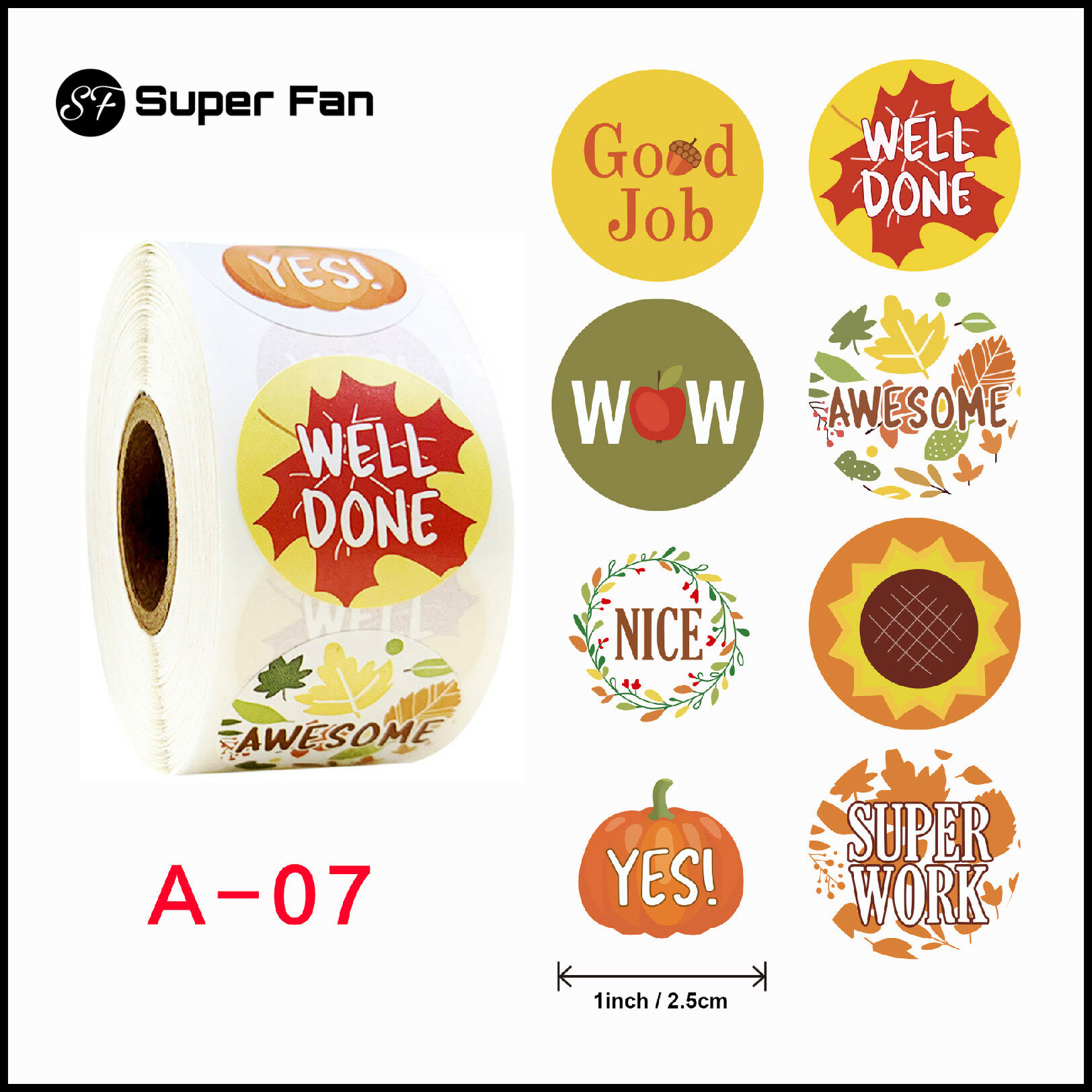 （Ready Stock)　500pcs/roll Cute Stickers “good Job” Teacher Reward Sticker for Student Stationery Supply