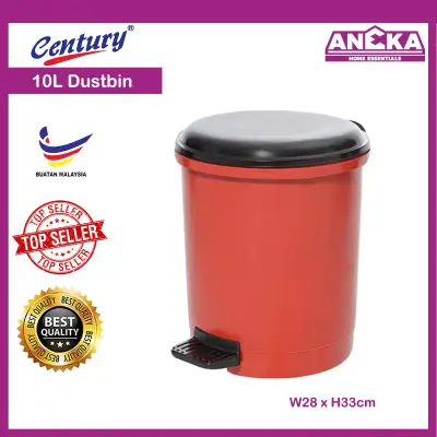 10L Pedal Dustbin (Random Color) / Garbage Bin / Waste Paper Rubbish Bin / Tong Sampah Plastik (1018)