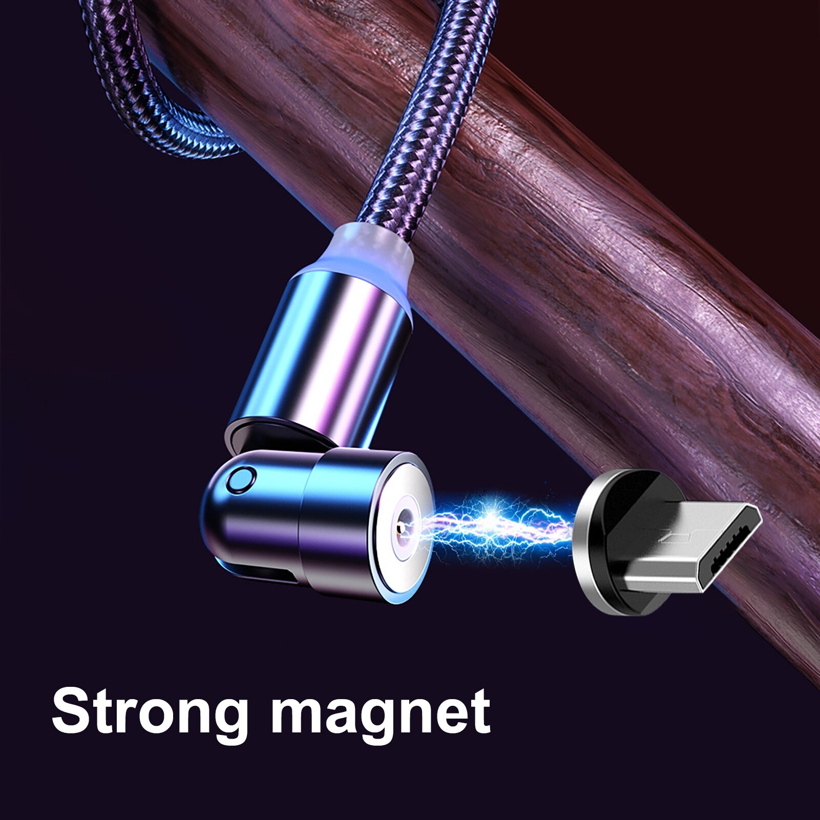 Magnetic 540 Degree Rotatable Micro-USB Type-c Fast Charging Cable for PhoneQuick Charging Cable Is Suitable For Android Micro Usb Type-C 180 Degree Bending Magnetic Charging Head Mobile Phone Charging Cable