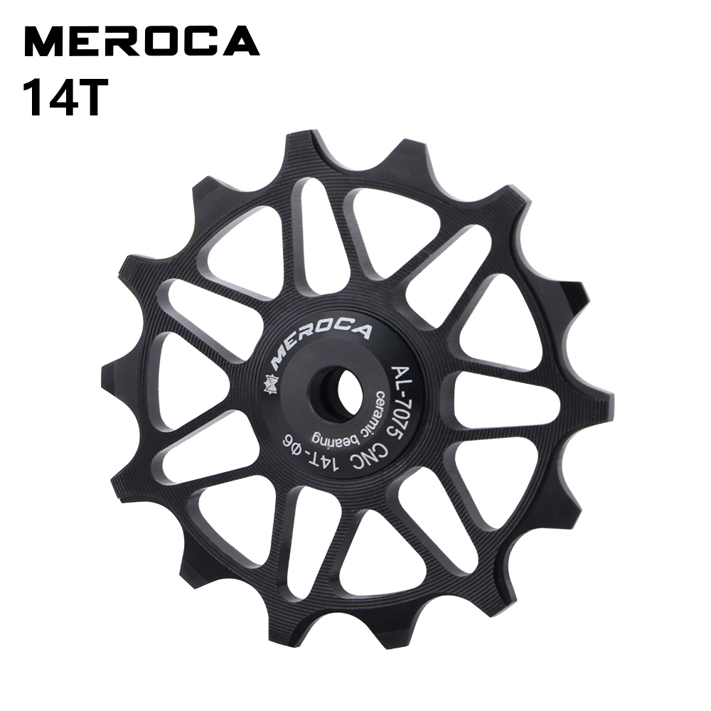 MEROCA 12T 14T Bike Jockey Wheel Aluminum alloy pulley sealed ceramic bearing MTB rear derailleur guide wheel suitable for 8/9/10/11 speed