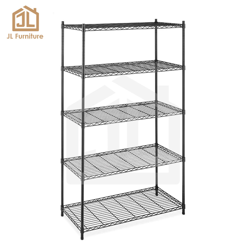 JL Furniture 3 / 4 / 5 Tier Metal Wire Shelf Multipurpose Adjustable