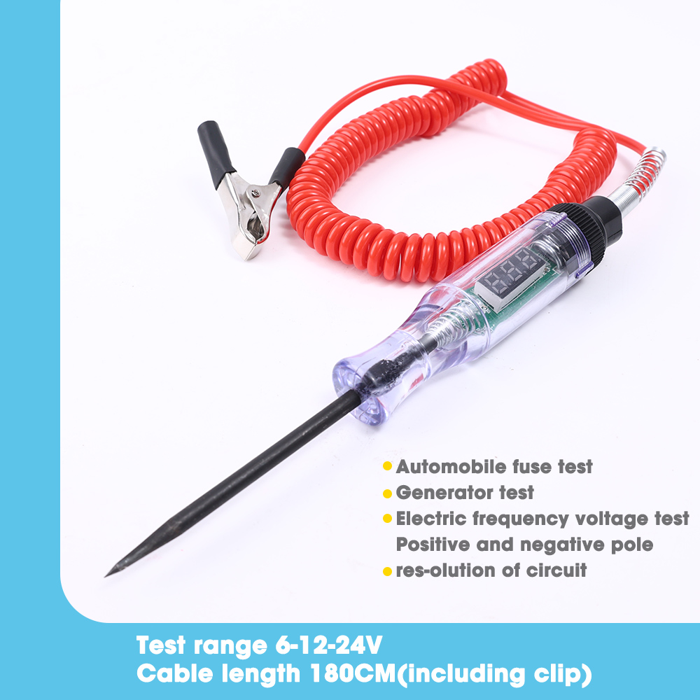 Test Light Tools Example Car Truck Voltage Circuit Tester Digital Display Long Probe Pen Light ...