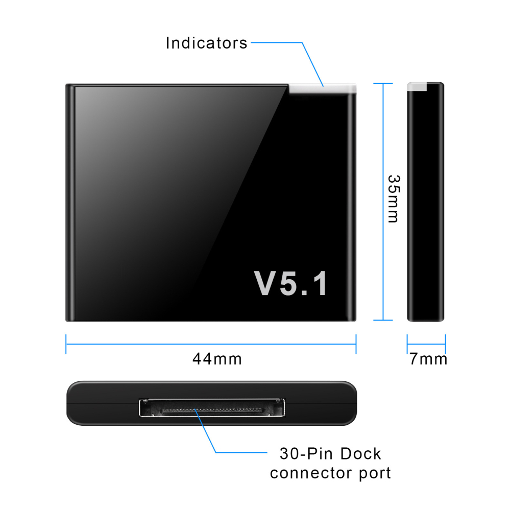 Bộ Thu Âm Thanh Bluetooth I-WAVE 30 Chân 5.1 Bộ Chuyển Đổi Không Dây Mini Nghe Nhạc A2DP Cho IPhone IPod Loa Analog Giắc Cắm 30 Chân Hỗ Trợ Tự Động Nhận Dạng Âm Thanh Cơ Sở Được Chứng Nhận Và Không Được Chứng Nhận