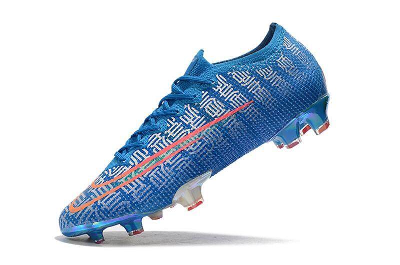Stok Tersedia Kualitas Asli Nike_MercurialVapor 13 ELITE FG Cleat Sepakbola Pria FIRM-Tanah Sepatu Bot Sepak Bola Sepatu Flyknit360 Sneakers Atasan Rendah Biru Orange putih Ukuran: 39-45