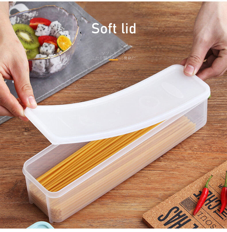 KS Hộp Đựng Mì Hình Chữ Nhật Bằng Nhựa Cấp Thực Phẩm Hộp Kín Đựng Mì Trong Tủ Lạnh Nhà Bếp