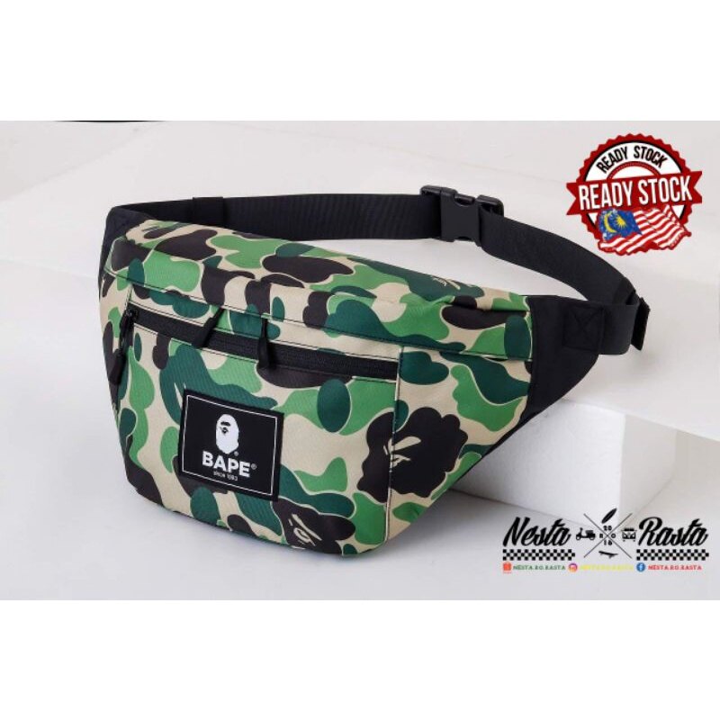 bape color camo waist bolsa