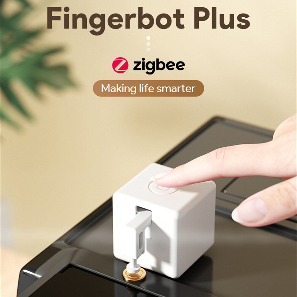 Fancy Tuya Zigbee Fingerbot Plus Smart Fingerbot Switch Button Pusher Smart Life Timer Voice Control Works with Alexa Goo-gle Assistant Tuya ZigBee Gateway/Hub