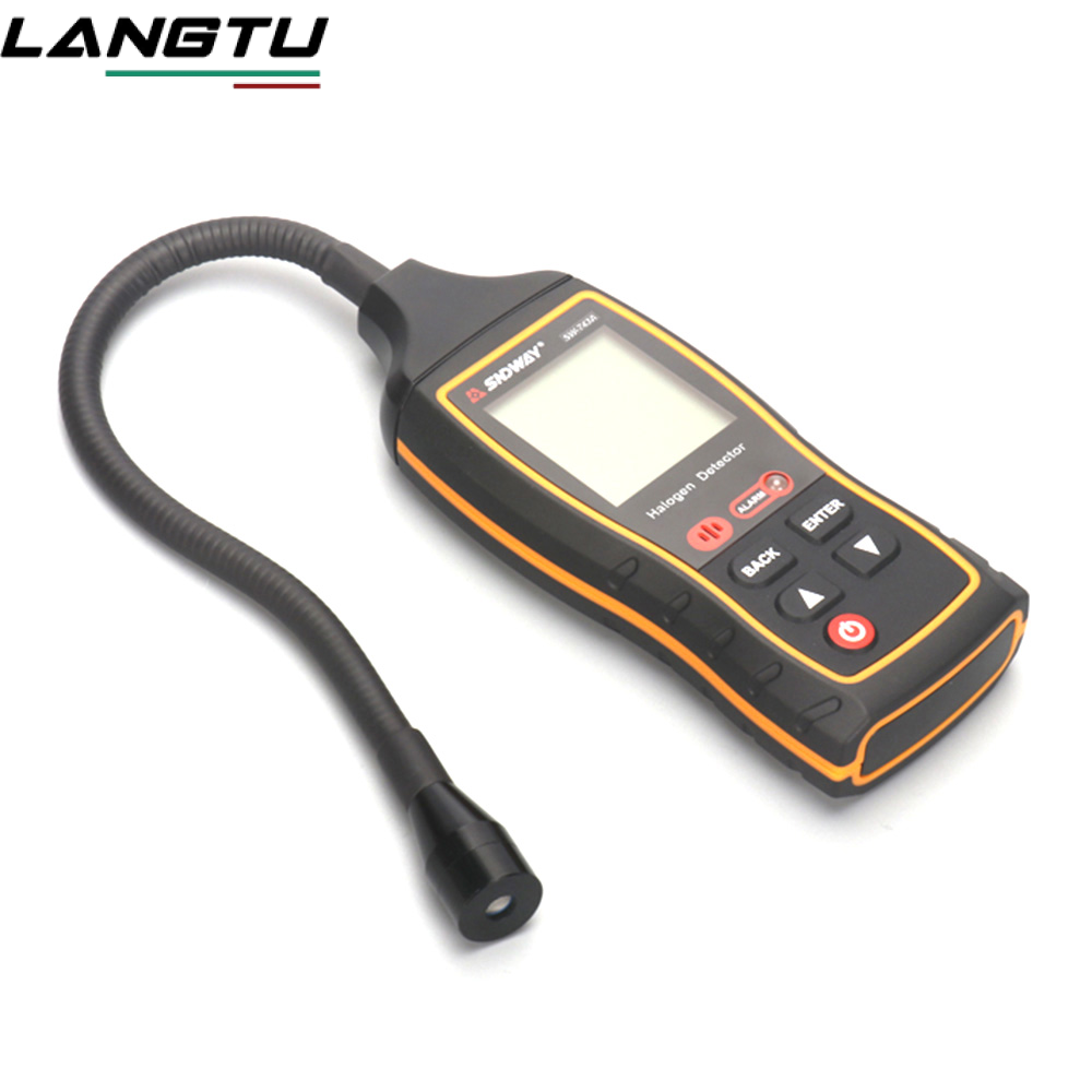 LANGTU SW-743A 0~1000PPM Halogen Gas Detector Waterproof and Dustproof LCD Liquid Crystal Display Backlight Lighting Low and High Alarm Function Gas Detector