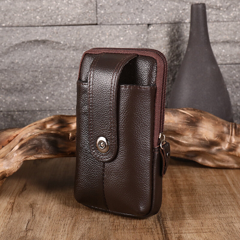Running Holder Wallet Holster Pouch Case Men's Leather Genuine