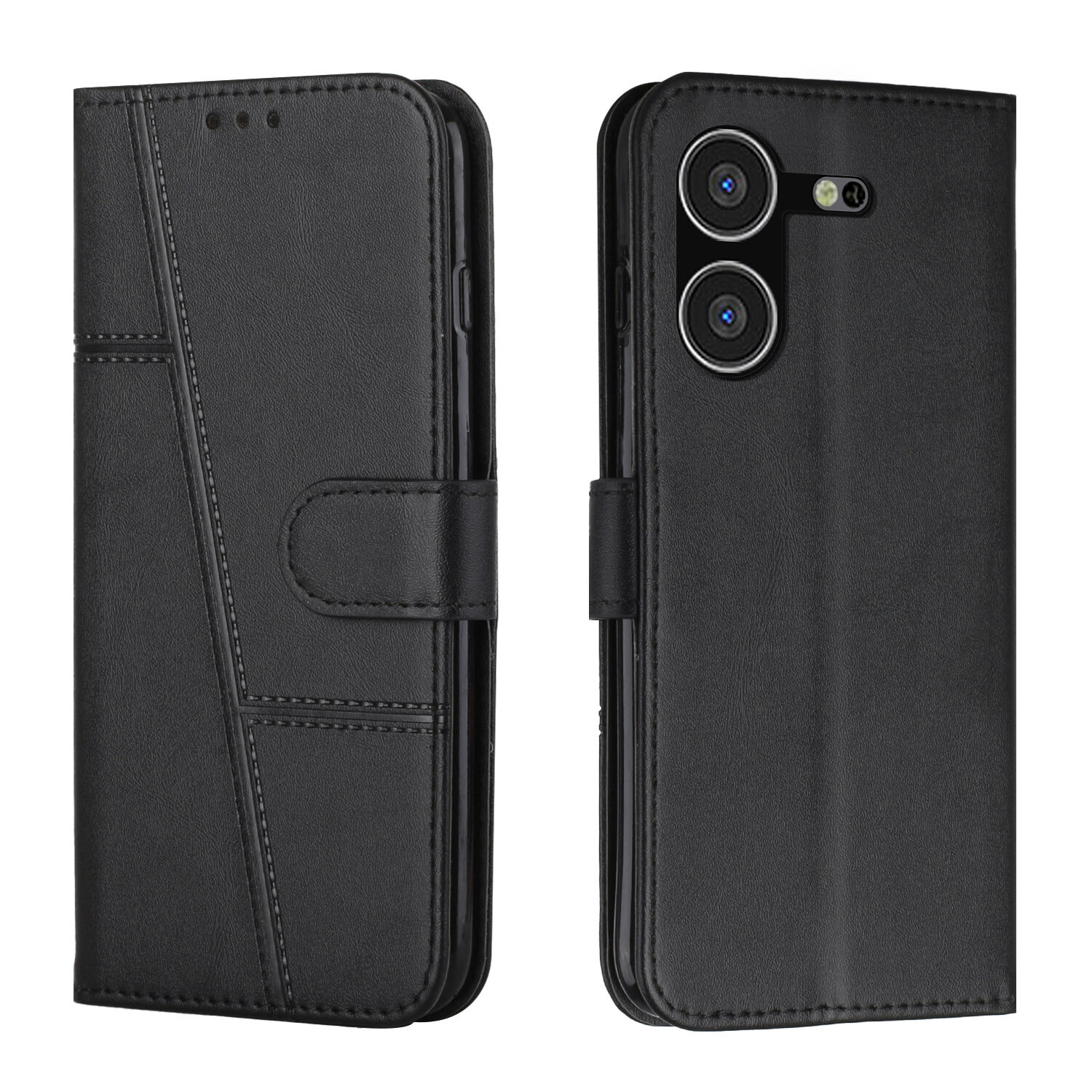 Phone Case For Tecno Pova 5 Pova 5 Pro, Skin Feeling PU Leather Case With Card Slot Bracket Shockproof Design