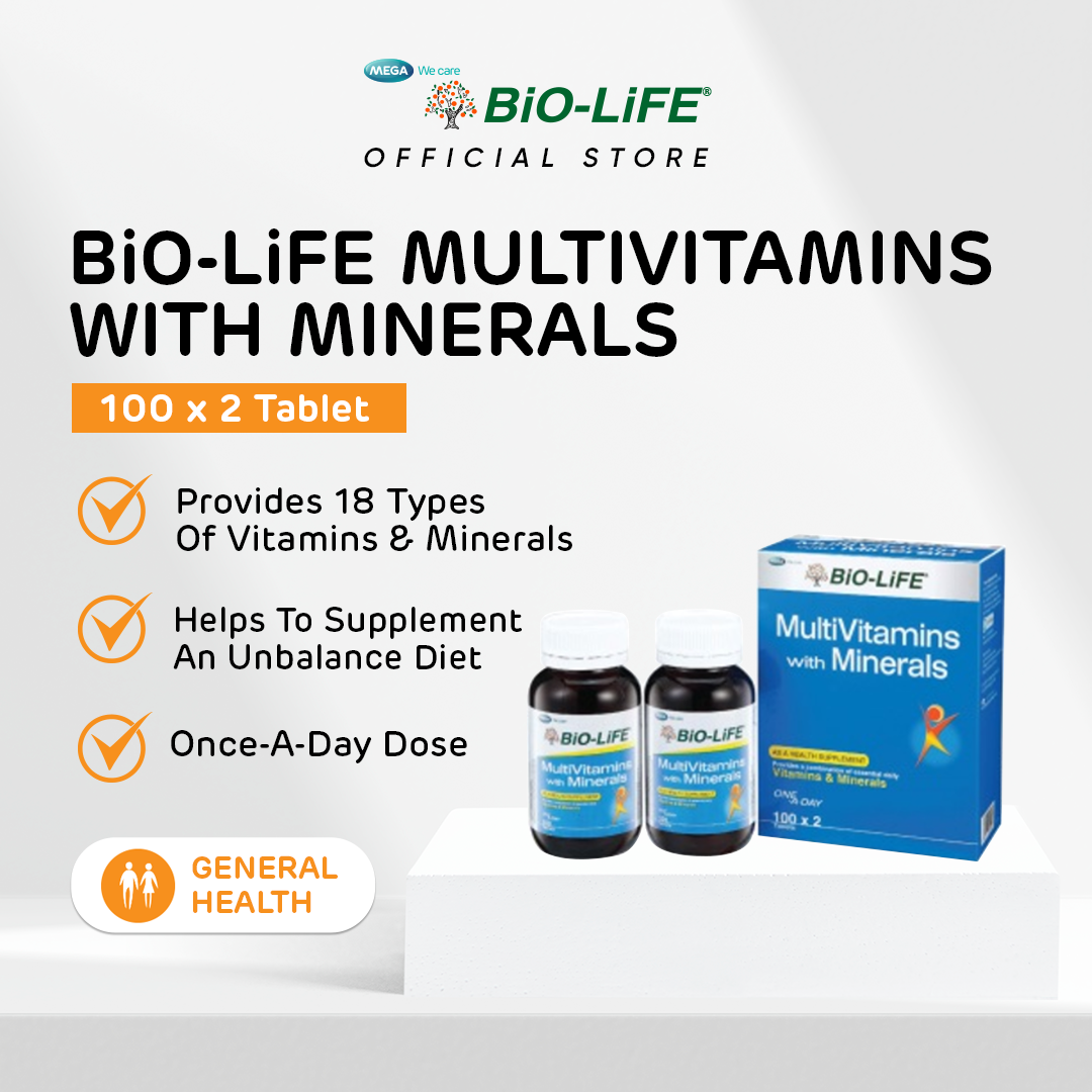 BiOLiFE MULTIVITAMINS WITH MINERALS 100X2 (Expiry Date Aug 2024) Lazada