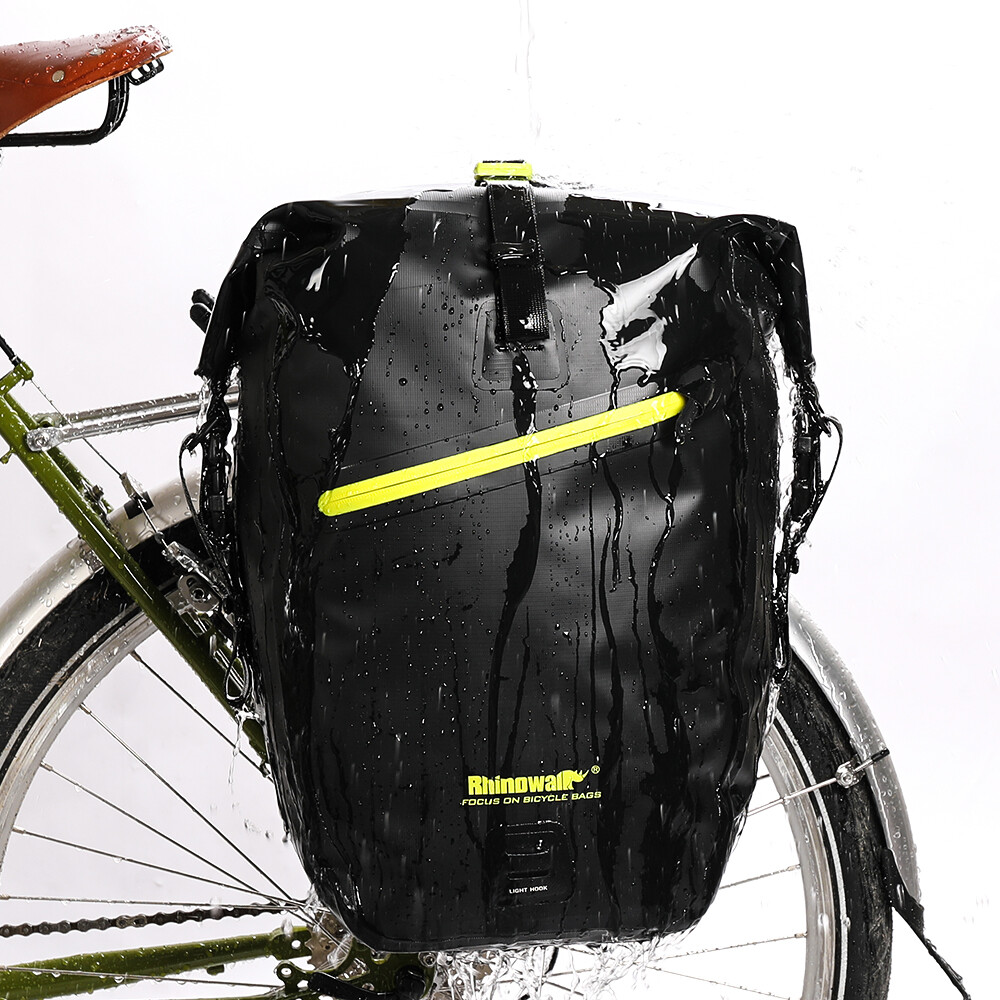 Rhinowalk Bicycle Pannier Bag 27L Waterproof Bicycle Rear Seat Bag Side Bag Travel Cycling Bag Handbag Luggage Storage Shoulder Bag Bicycle Accessories For Mountain Road Travel Bike