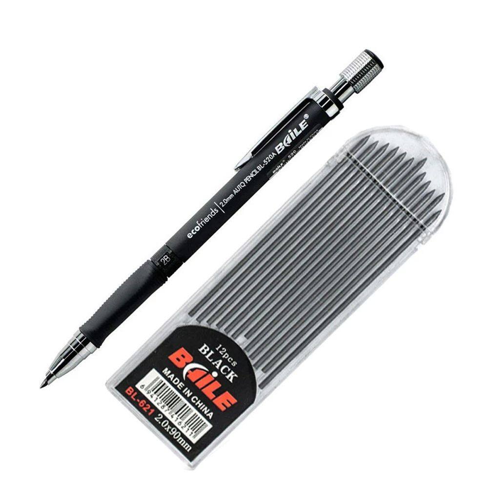 MMLUCK Đơn Giản Cho Văn Phòng Học Lớp Vẽ 2B Bút Chì Tự Động Ruột Bút Chì Đồ Dùng Bút Chì Văn Phòng Phẩm Cơ Học