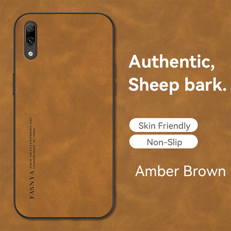 For huawei y7 pro 2019 case luxury leather texture shockproof phone cover huaweiy7pro 2019 tpu soft casing