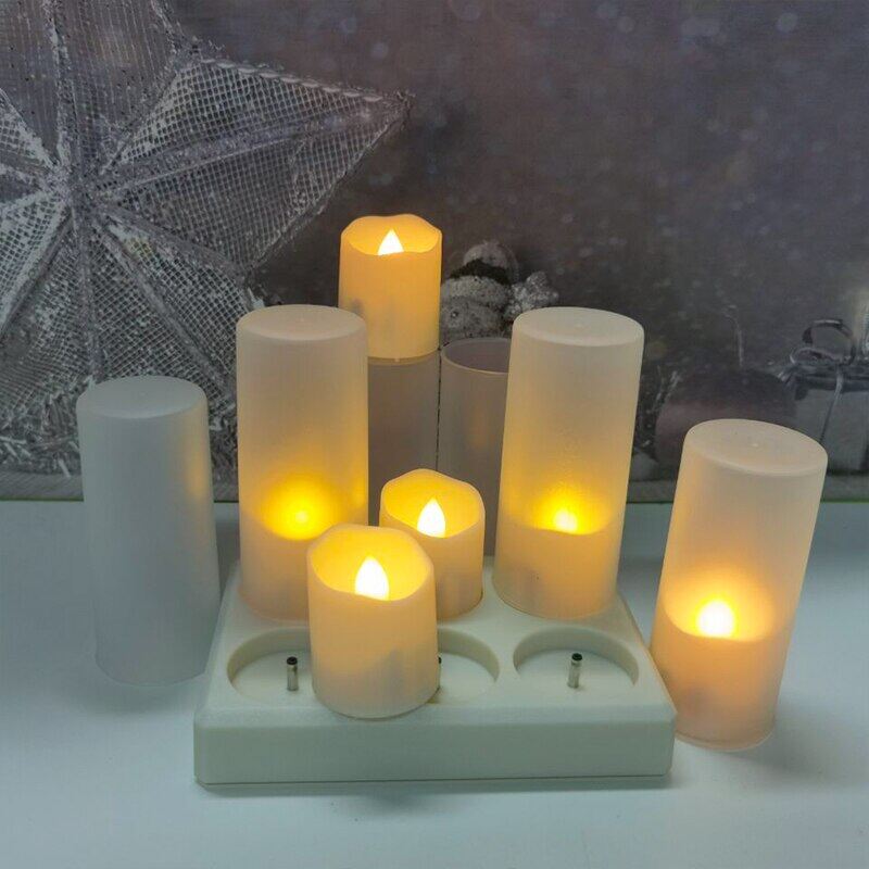 Nến Sạc USB Nến LED Với Ngọn Lửa Nhấp Nháy & Hẹn Giờ Điều Khiển Từ Xa Cho Gia Đình Đám Cưới Halloween Trang Trí Tealight