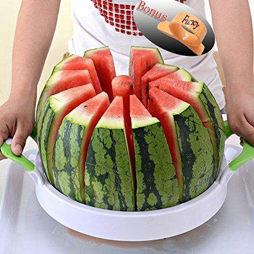 Dụng cụ cắt dưa hấu 32.5cm * 20.5cm dụng cụ cắt dưa lưới trái cây bằng thép không gỉ lớn dụng cụ cắt gọt vỏ dụng cụ cắt lõi cho gia đình-màu trắng