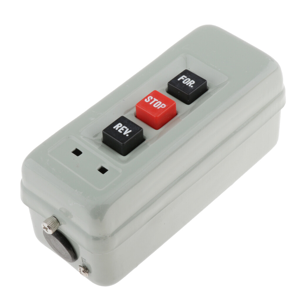 freneci Electric Control 3 Phase Reverse Stop Switch ON/OFF Power Push Button Switch