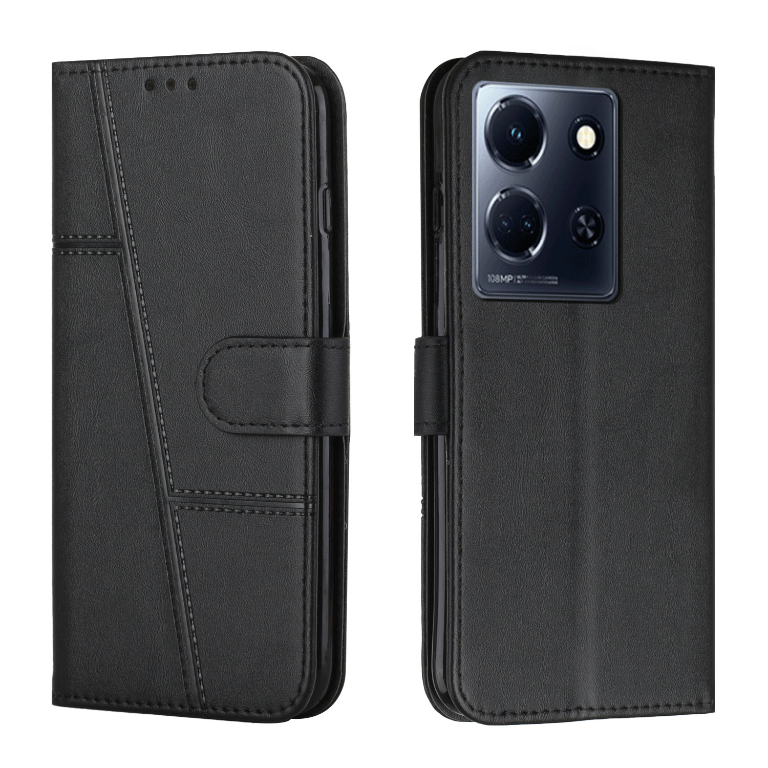 Phone case for infinix note 30 5g note 30 infinix gt 20 pro note 30 pro note 30i, skin feeling pu leather case with card slot bracket shockproof design