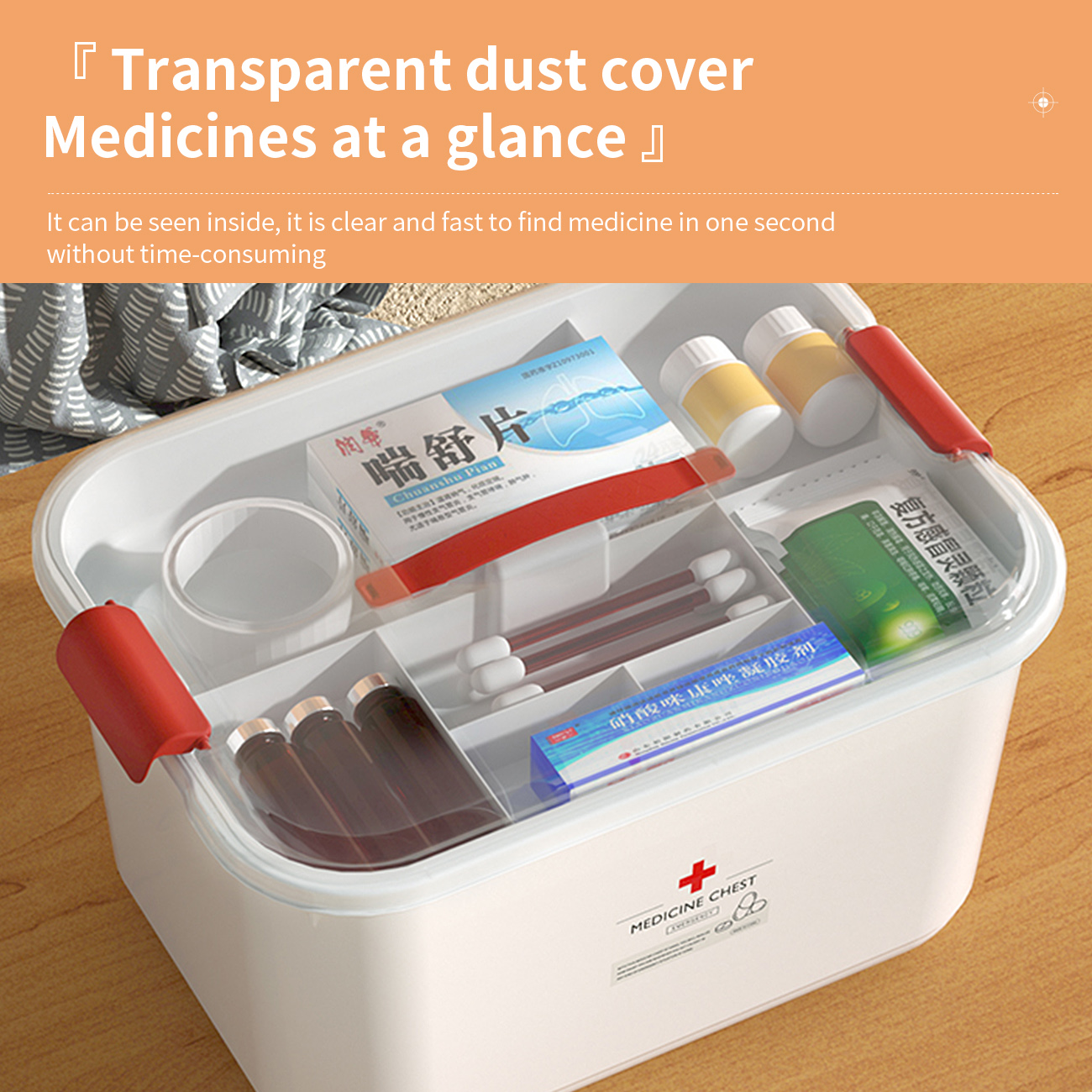 CNMF PP Grid Design Snap Fit High-Capacity Double Layer Medicine Storage Box
