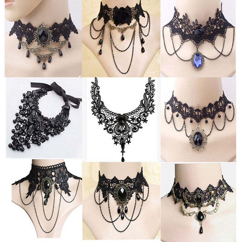 Women Gothic Collar Choker Necklace PU Leather Spike Rivet Punk Hip Hop  Jewelry | eBay
