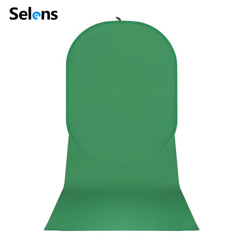 Selens Green Screen Chromakey Backdrops Photography Background Portable Fold Reflector for Live broadcast YouTube Video Studio Round