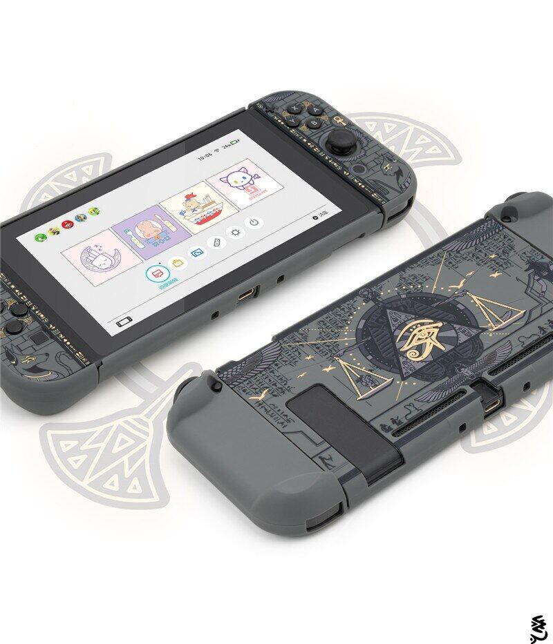 Nintendo Switch Vỏ Cứng Màu Đen Pharaoh Ai Cập Bí Ẩn Vỏ Lưng Cho NS Switch Phụ Kiện Trò Chơi