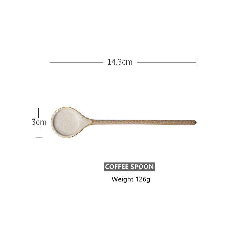 OMK Japanese Style Handmade Ceramic coffee spoon