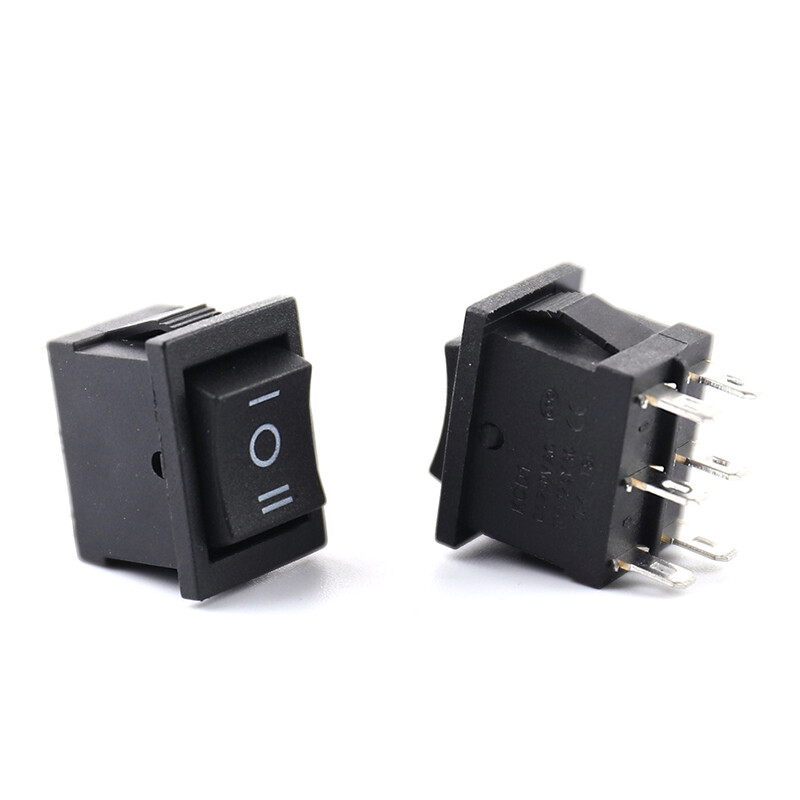 Valitoo KCD2 Mini Black 6PIN On/Off/On Rocker Switch Boat Rocker Switch Third Gear