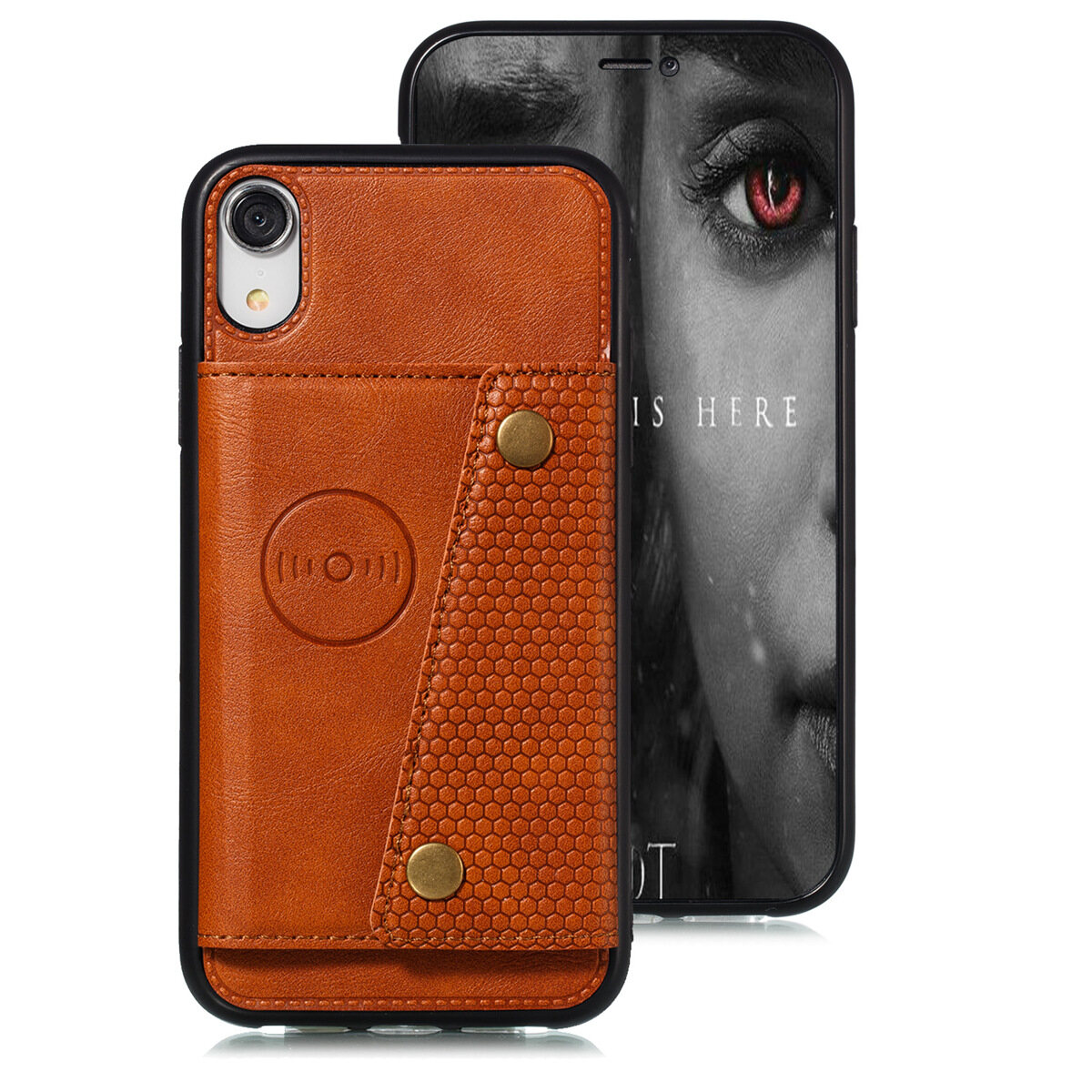 Đối Với iPhone X XR XS Max Da Trường Hợp Nhiều Folio lật Bìa Wallet Trở Lại Trường Hợp Shell, Có Thể Làm Việc Với gắn trên xe hơi, Ẩn thẻ tín dụng ID Khe Cắm Chủ, Retro nút kim loại Clasp, Đứng Hỗ Trợ