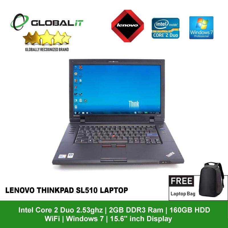 (Refurbished Notebook) Lenovo Thinkpad SL510 Laptop / 15.6 inch LCD / Intel Core 2 Duo / 2GB DDR3 Ram / 160GB HDD / WiFi / Windows 7 Pro Malaysia