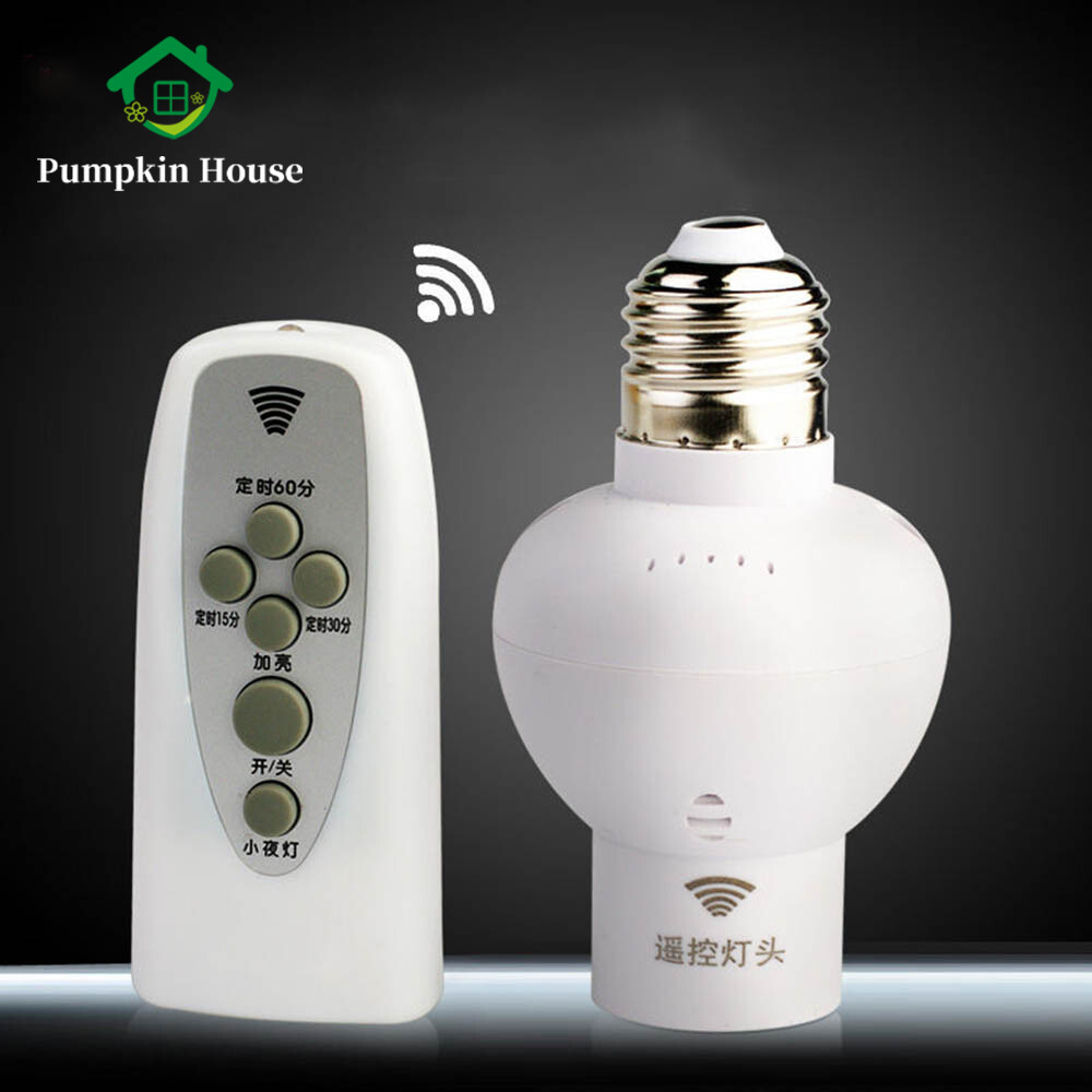 E27 Wireless Remote Control Light Bulb Socket 3-Gear Dimmer Switch LED Energy-saving Lamp Universal Remote Control Lamp Holder Household Smart Lighting Holder