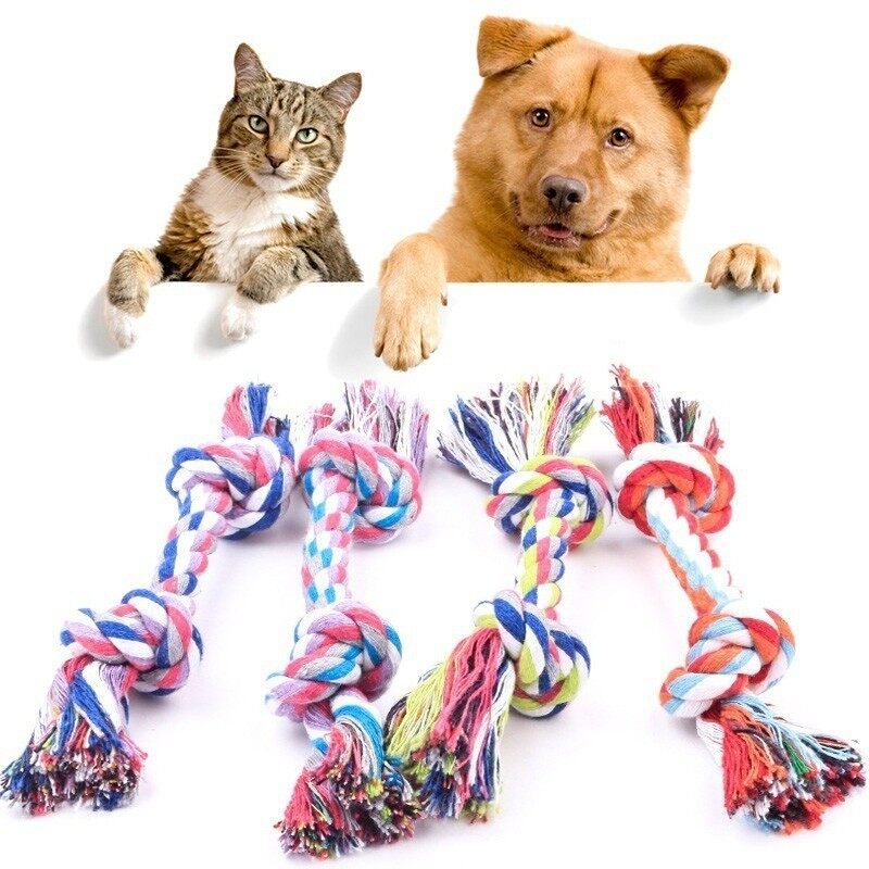 FASHION Pet Dog Toys Colorful Double Knot Toy For Small Large Dogs Dog