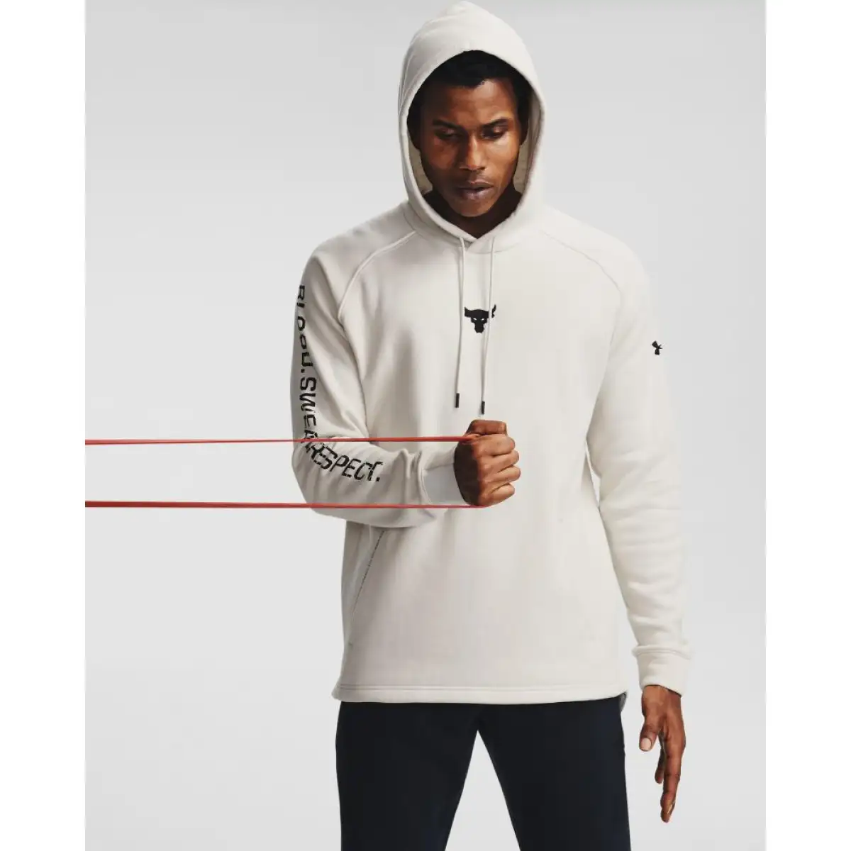 under armour men's project rock charged cotton short sleeve hoodie