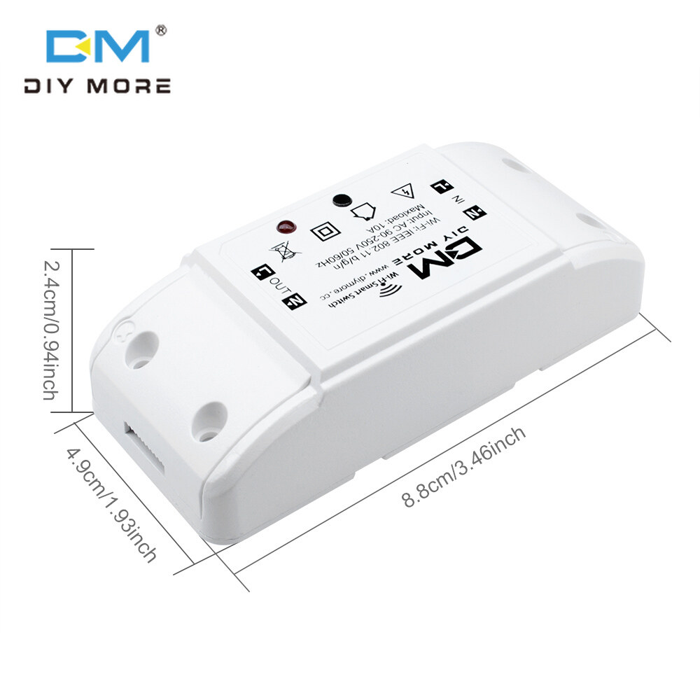 [100% Original] diymore AC90V-250V Wifi Smart  Switch APP Control Module Wireless Relay Switch Universal DIY Smart Wireless Remote Switch Domotica Wifi Light Switch Smart Home Controller Work with Alexa