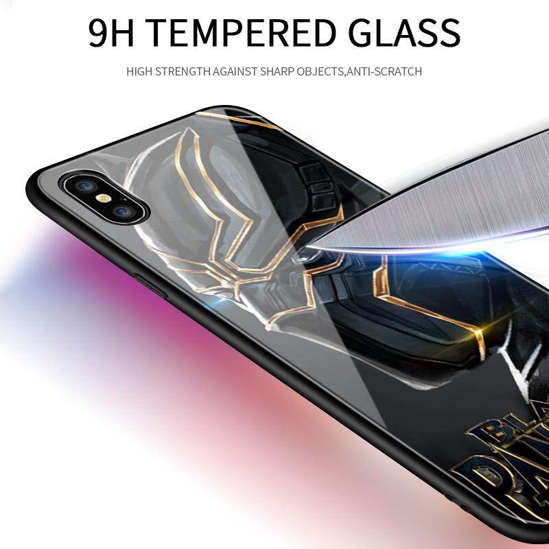 Honinga Ốp Cho Apple iPhone 11 Pro Max / iPhone 11 Pro / iPhone 11, Marvel Avengers Captain America Ironman Cổ Điển Người Nhện Ốp Lưng Điện Thoại Bằng Kính Cường Lực Ốp Lưng