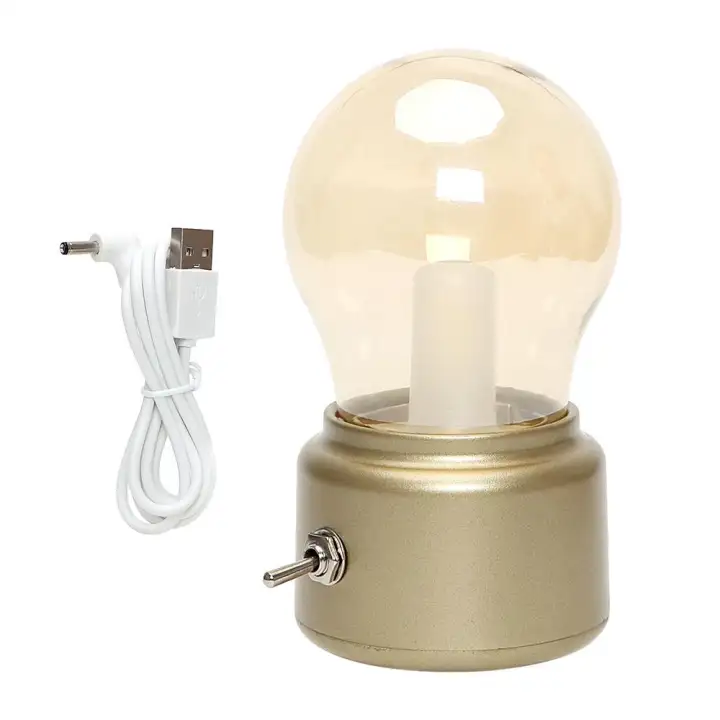Retro Edison Bulb Usb Chargeable Led, Edison Light Bulb Desk Lamp
