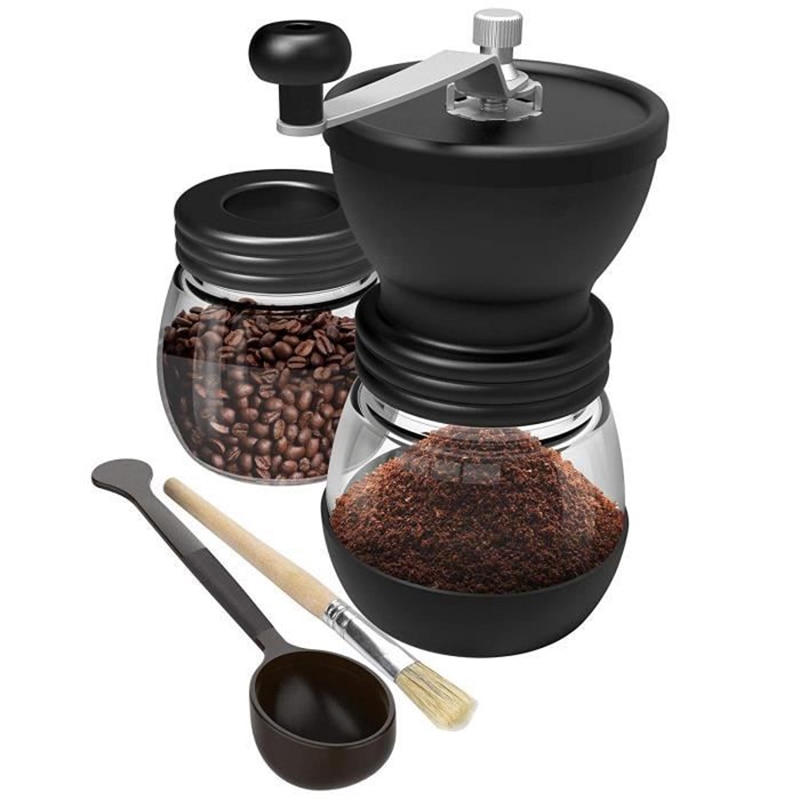Portable Manual Coffee Machine Grinder Adjustable Ceramic Burr Mill Hand Crank Household Crusher Coffee Bean Tools WF1013