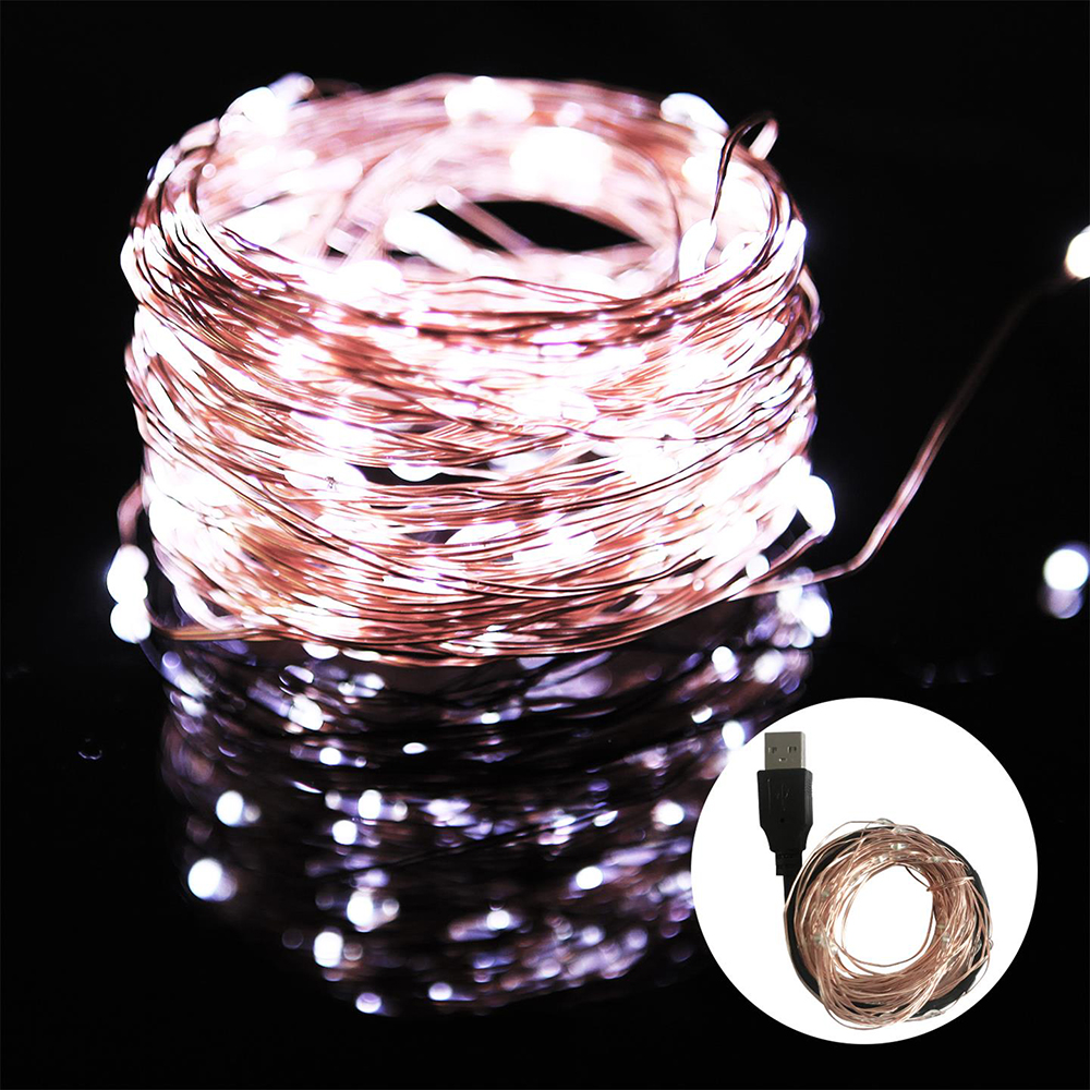 2m/3m /5m /10m USB LED String Lights Christmas Party Wedding Decoration Lights Christmas Tree Waterproof Copper Wire Lights