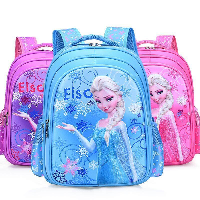 3D Princess Cartoon Design Primary School Bags for Students Boys Girls Backpacks Waterproof Burden Relieving Schoolbags