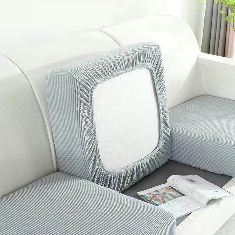 1/2/3/4 Seater Couch Cover Thicken Sofa Seat Cushion Cover Pink Green Yellow Plain Color Knitted Fabric