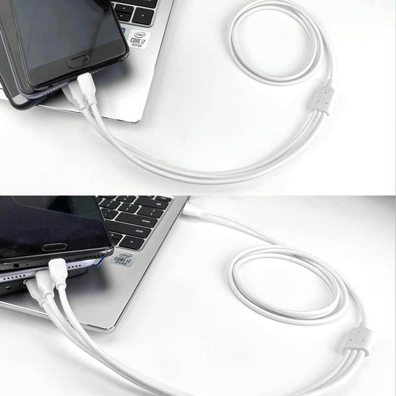 Trắng cáp PVC 3 trong 1 cáp sạc USB phổ đa chức năng 3 trong 1 cáp USB sạc nhanh