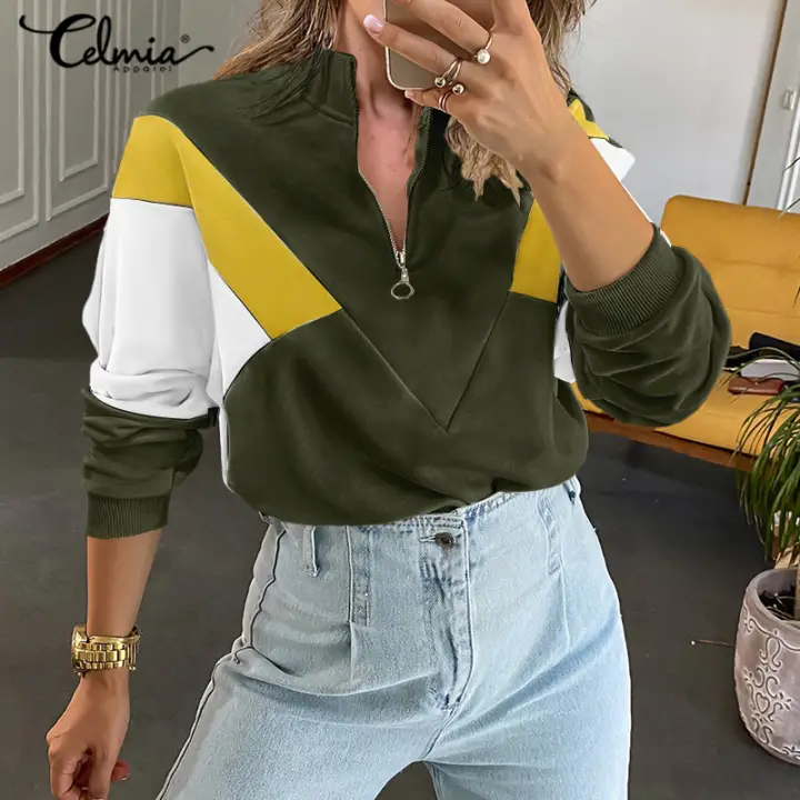v neck zip jumper