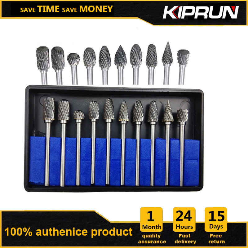 [Ready stock] KIPRUN Carbide rotary file 10 kinds of tungsten steel carbide drill bit electric milling cutter grinding head