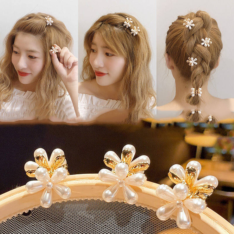 5Pcs/Set Pearl Petal Hairpin Korean headdress pearl petal small hairpin Hair Accessories