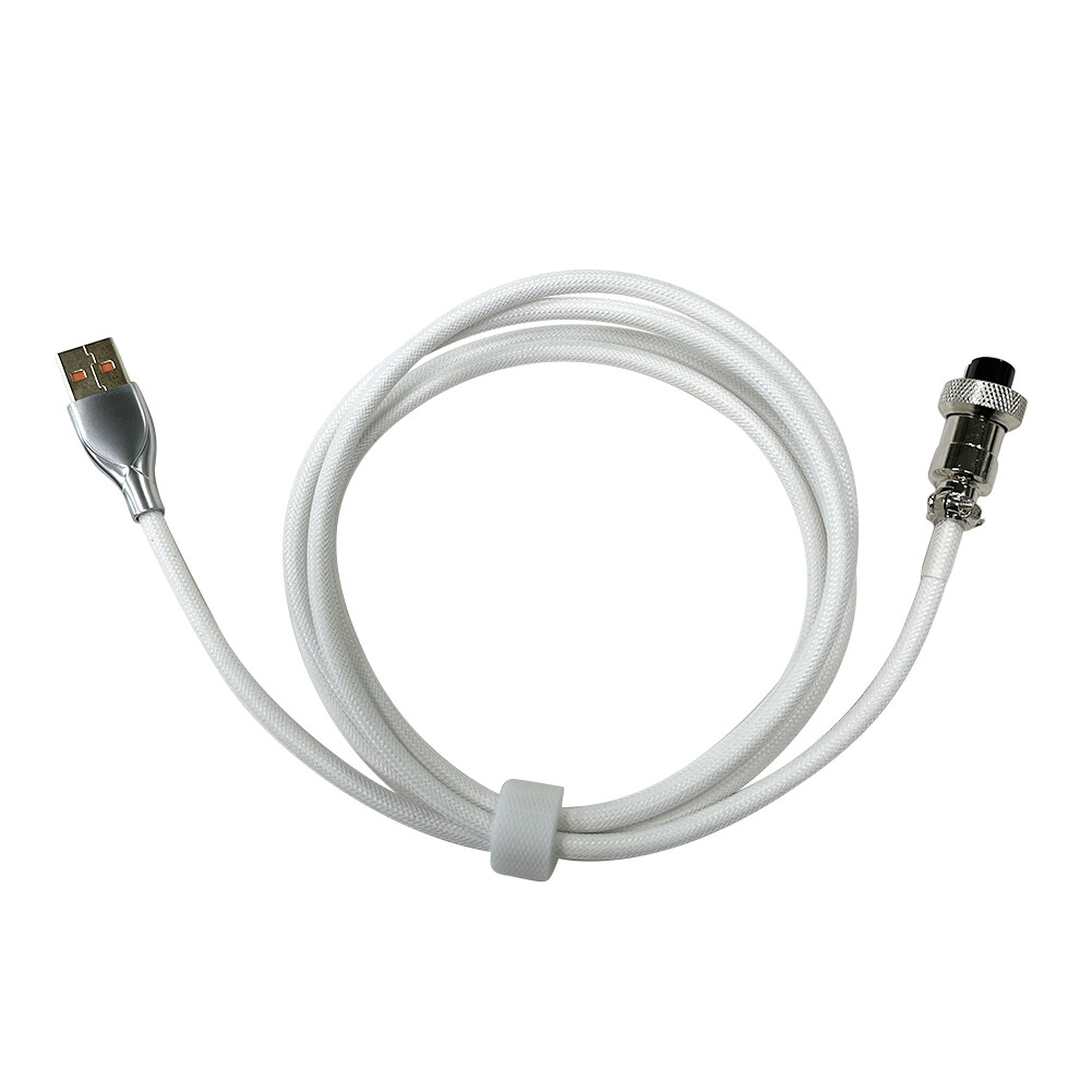 Professional Coiled Type-C USB Wire for Mechanical Keyboard Aviator Connector Spiral Paracord