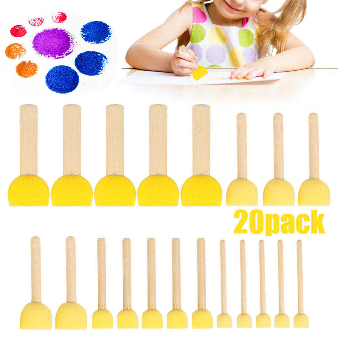 BOKALI 20Pcs DIY Stencil Brush Dabbers Sponge Tool Furniture Craft
