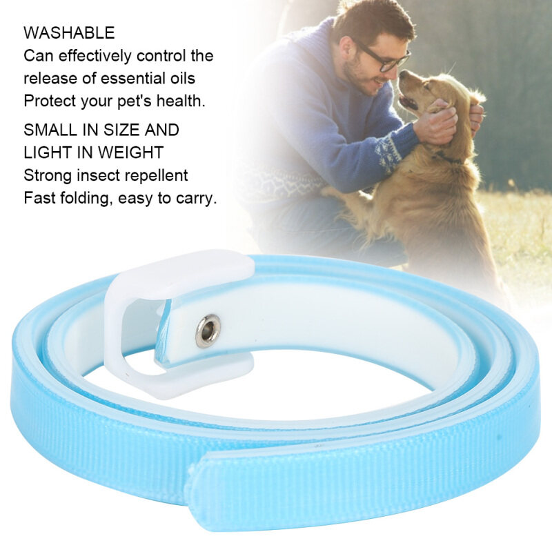 Maelovi Petdog Cat Tinh Dầu Thực Vật Chống Bọ Muỗi Bọ Chét Cổ Áo Tẩy Lông Cổ Áo Chống Côn Trùng Điều Chỉnh Màu Xanh Cổ Áo Lớn