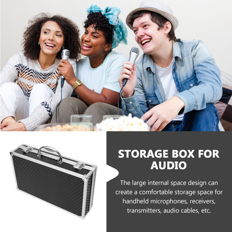 PickEgg Convenient Microphone Suitcase Wireless Microphone Storage Organizer Box