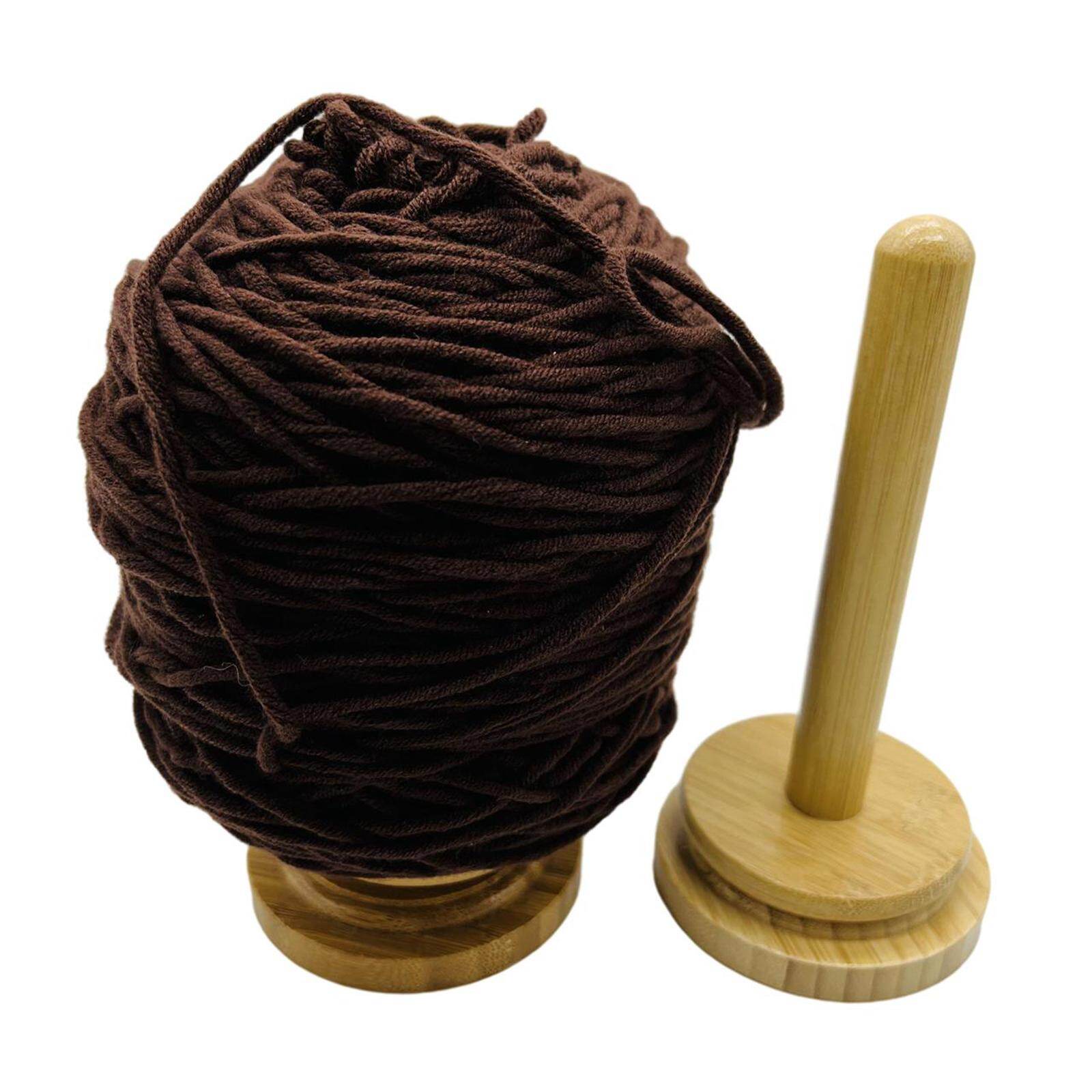 Serbery Wooden Yarn Holder Revolving Tissue Holder Rack Wool Holder for Crochet Knitting