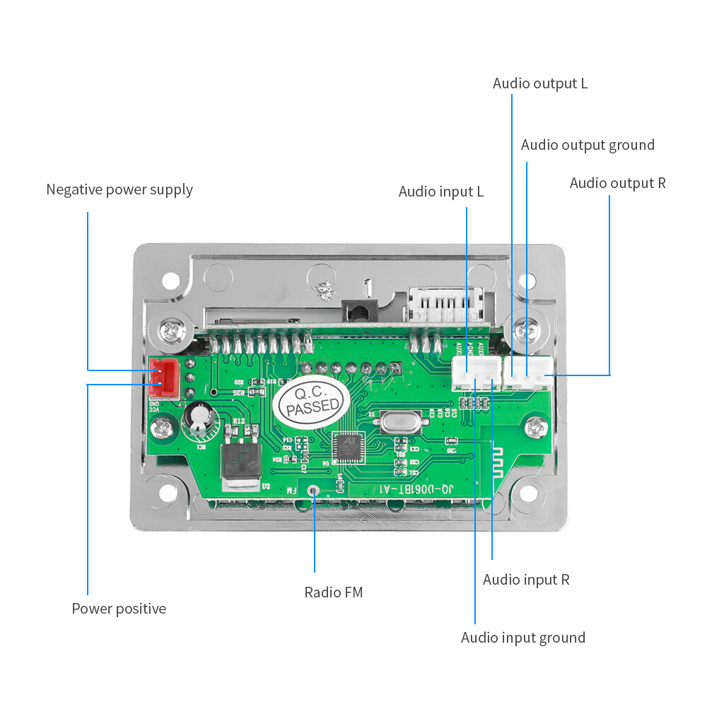 Mô-đun Giải Mã MP3 Bluetooth 5.0 Mô Đun Bảng Mạch Từ Xa USB FM 5V 12V Cho Xe Hơi Máy Phát MP3 USB WMA WAV Khe Cắm Thẻ TF